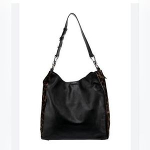 AllSaints Captain Black Leather Satchel Bag